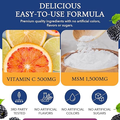 Miniatura 3 de Twig & Leaf MSM + Vitamina C Polvo MSM Polvo para el crecimiento del cabello, uñas y apoyo articular Sin OMG, sin gluten 30 porciones 7.9 oz