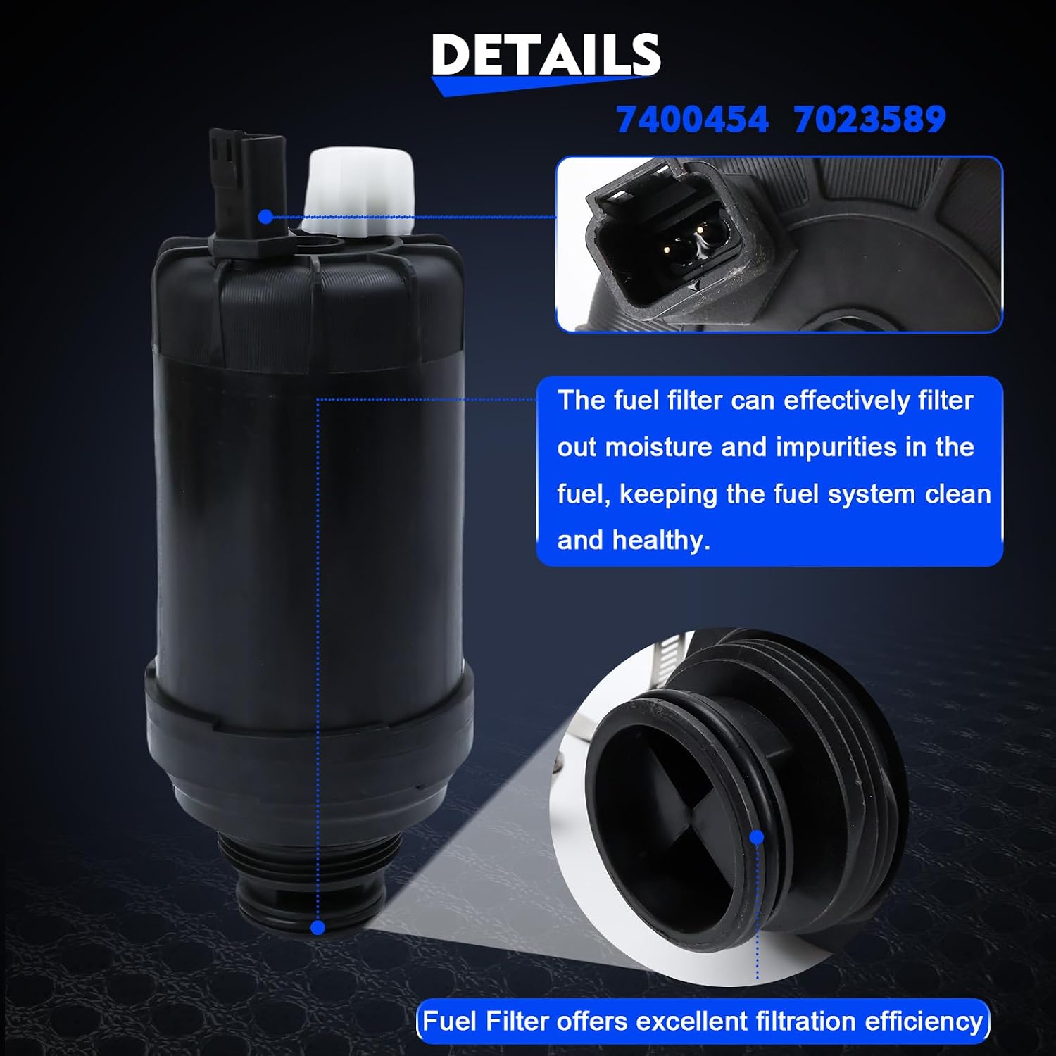 7400454 Fuel Filter Water Separator Replace 7023589 Fit for Bobcat Skid Steer & Loaders T/S Series A770 T770 T750 T650 T595 T590 S450 S590 for Excavators E32 E35 E42 E45 for Versahandlers V519 V723