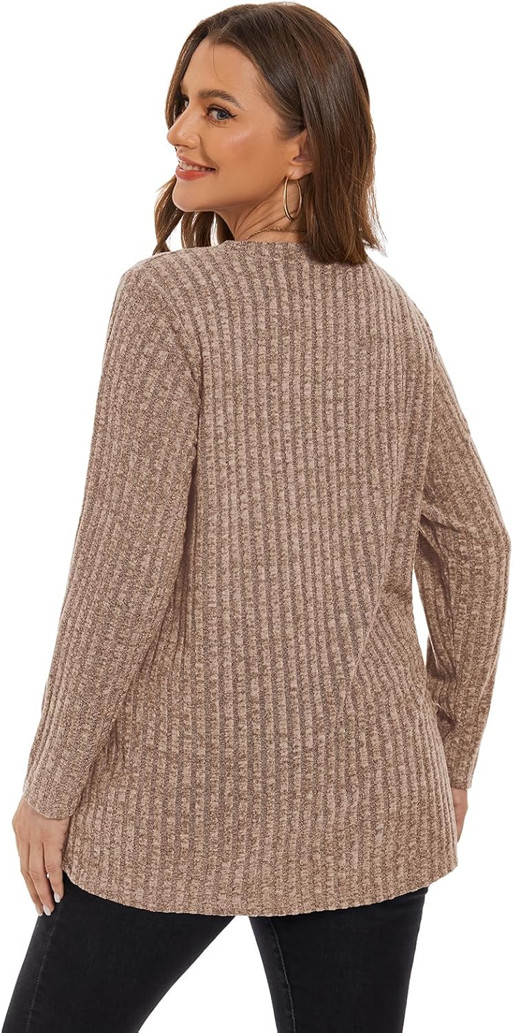 BELAROI Plus Size Tops for Women Tunic Shirts Long Sleeve Scoop Neck Casual Lightweight Sweaters Pullover Loose Fit - Image 4