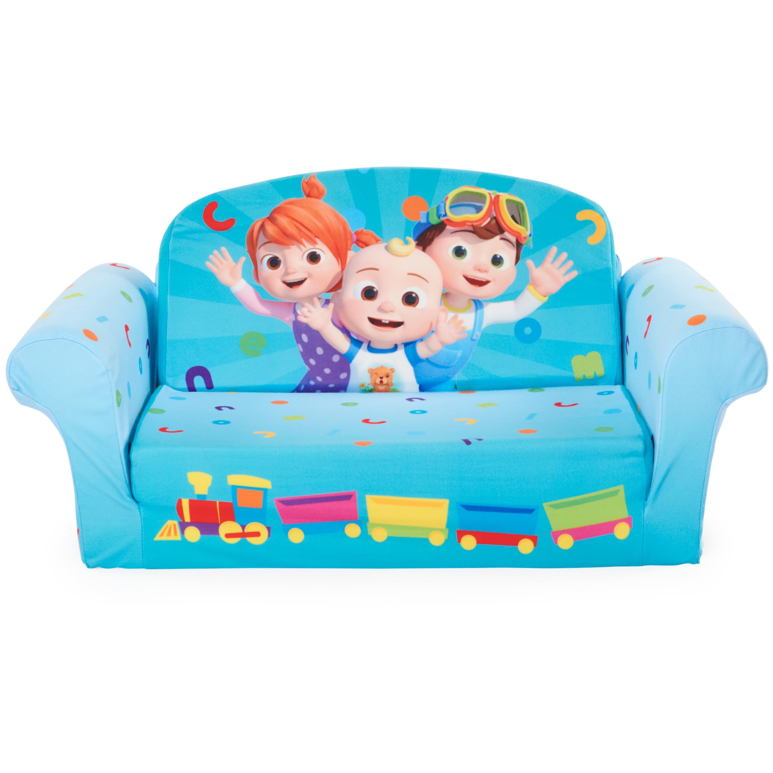 Marshmallow Furniture, Children's 2-in-1 Flip Open Foam Compressed Sofa, Cocomelon