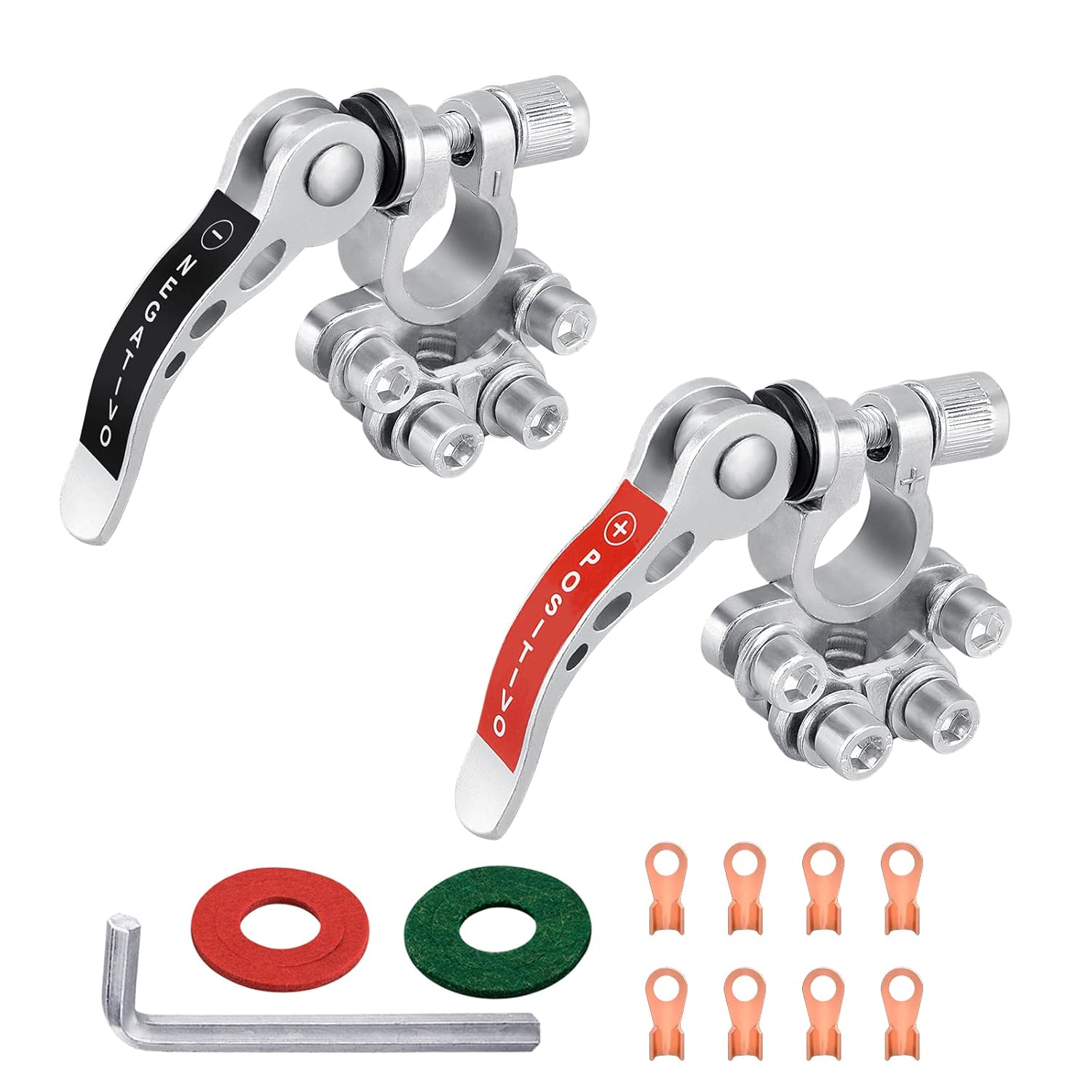 Jiaxitek 2 Piece Battery Terminal Connector, 4 Way Quick Release