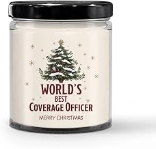 World's Best Coverage Officer Candle for Christmas Party - Gifts for Insurance Officer Staff Employee Insurance Consultant Coverage Men & Women - 9oz Vanilla Scented Soy Wax