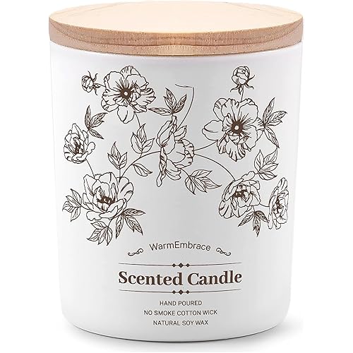 Deluxe Scented Candle for Women & Men, Vanilla Coconut Soy Wax Candle, 5.2 Oz Jar Candle for Home, Scented-40 Hour Long Lasting Burning, Suitable Present for Thanksgiving, Christmas & Birthday
