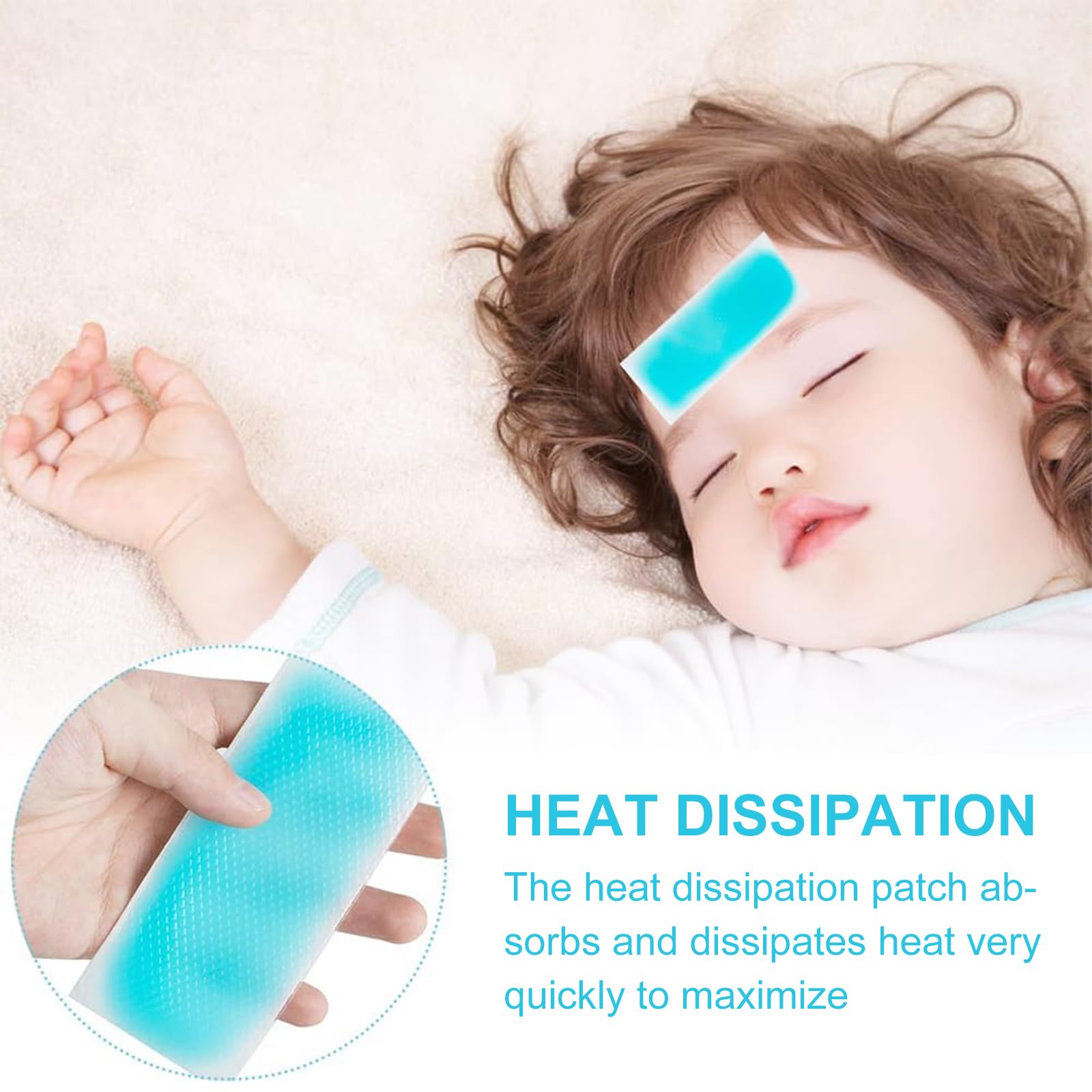 20 Hojas de parches refrescantes para la fiebre para niños, tiras refrescantes para la frente, almohadillas de gel refrescante para niños y adultos, Parches De Gel Enfria, miento alivio de la migraña