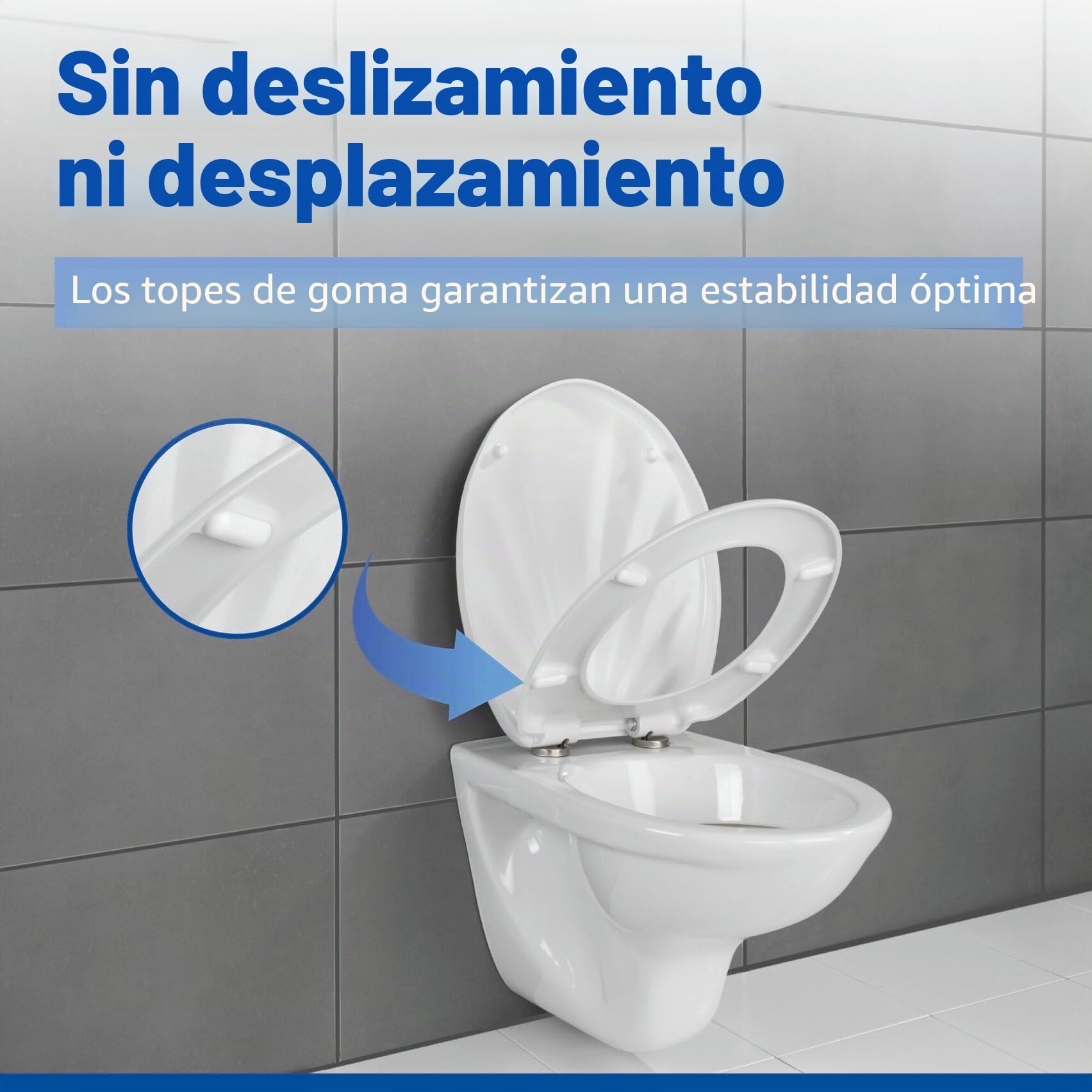 Wenko Premium - Asiento de Inodoro con Dispositivo automático de Descenso y sujeción higiénica de Acero Fino Inoxidable, Antibacterial, duroplástico, Color Blanco
