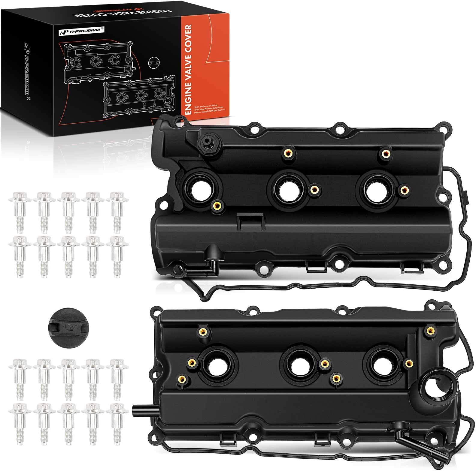 A-Premium Engine Valve Cover Kit, with Gasket & Bolts, Compatible with Nissan 350Z 2003-2008, Infiniti FX35 2003-2008, G35 2003-2007, M35 2006-2008, V6 3.5L VQ35DE, Replace # 13264AM600, 13264AM610