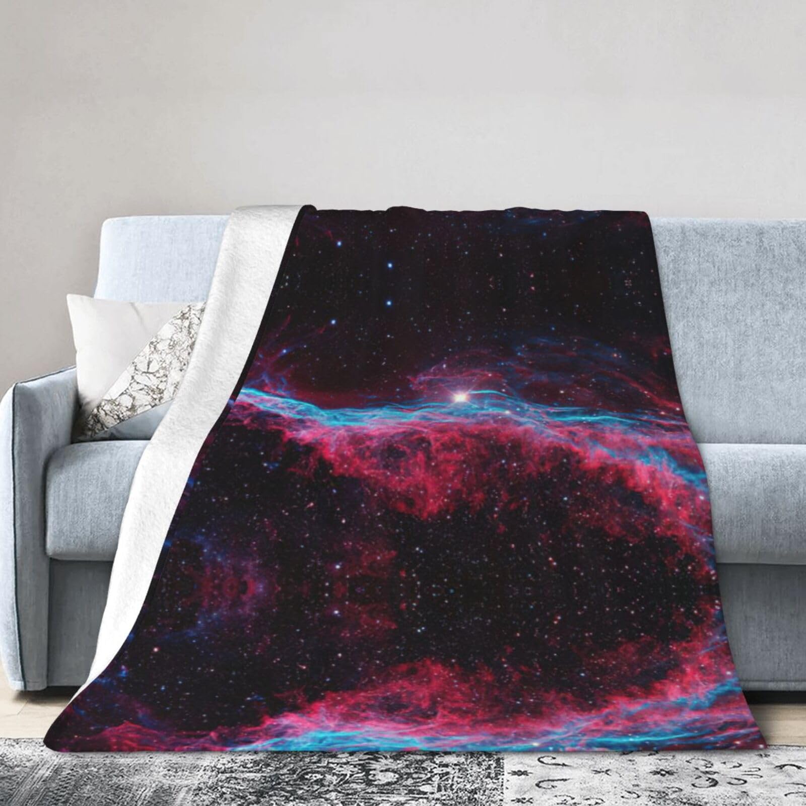 Uusnwaa Soft Cosy Fleece Warm Throw Universe Galaxy Print Blanket