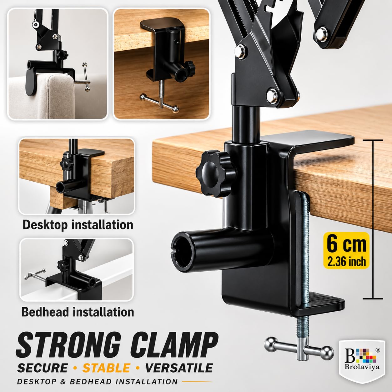 BROLAVIYA Video Light Stand - Ring Light & Extendable Arm -9