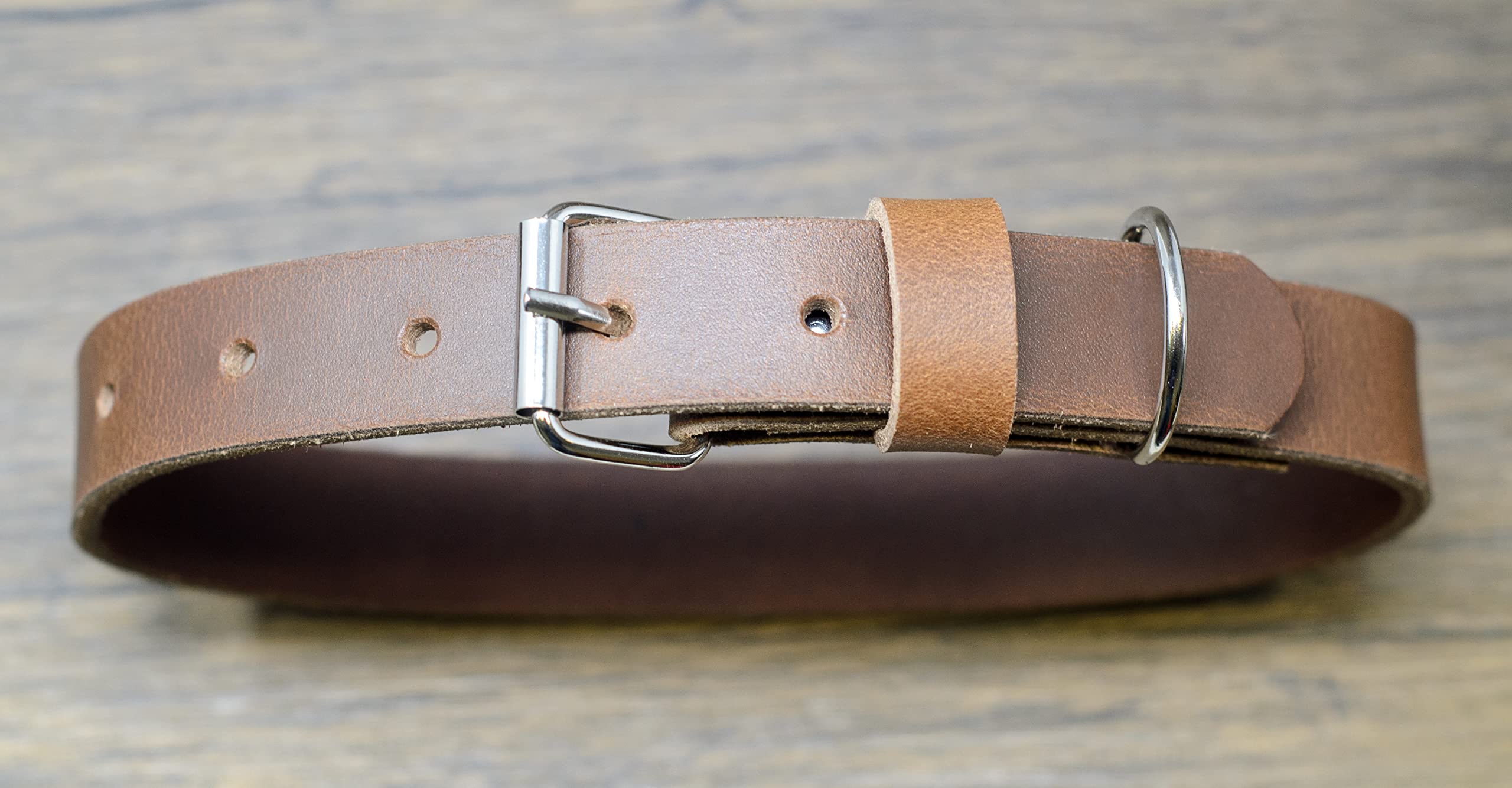 Ashford Ridge Made in England Real Leather Dog Collar - Tan Large, Large (43cm - 53cm) - Image 2