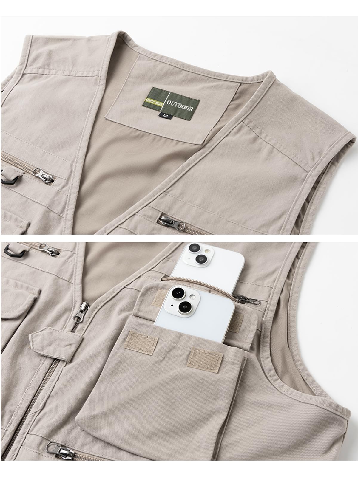 Gilet da Pesca da Uomo Safari Estivo Gilet da Fotografo Senza Maniche Caccia Sportivo Giubbino
