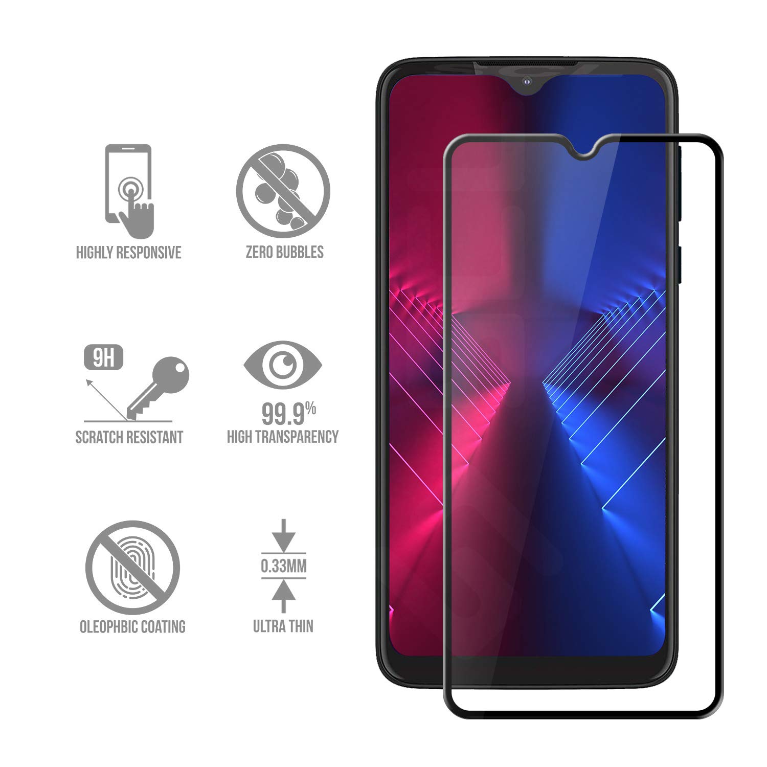 Vetro Temperato Completo 9D Per Motorola Moto G7 G8 Play - Foto 5