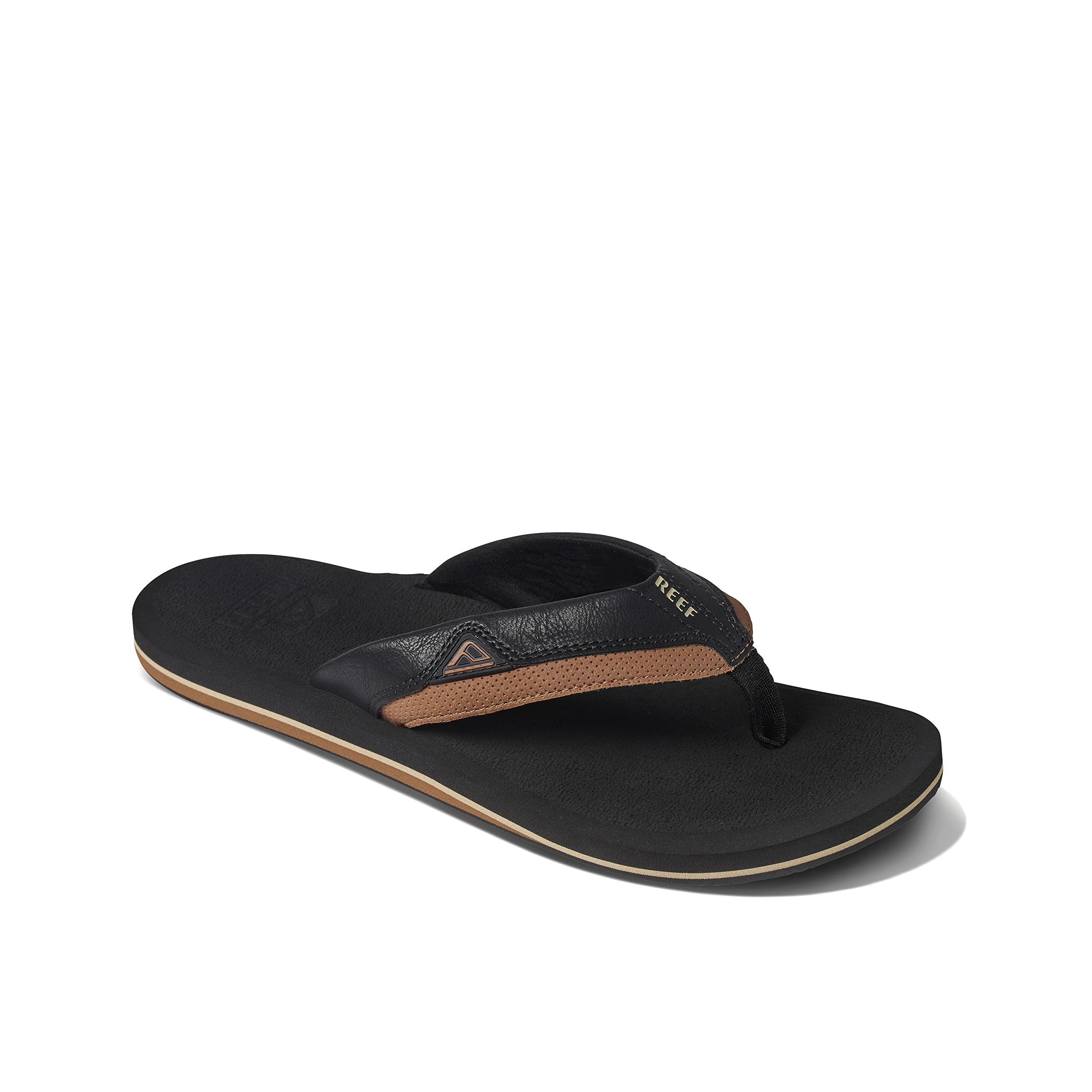 Reef Men's Black Cushion Dawn Toe-Post Sandals /Tan - Size: 12