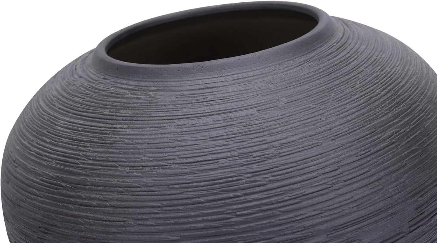 Rustic Ceramic Vase, 7" Black Farmhouse Tall Vase, Vintage Vases, Modern Terracotta Decor Vases for Home Decor, Living Room, Entryway, Table Centerpieces, Shelf, Kitchen, Housewarming Gifts