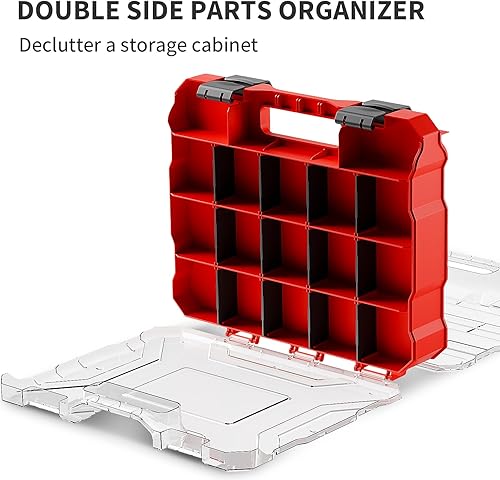 Miniatura 5 de Bandeja organizadora de caja de herramientas de doble cara, organizador de caja de herramientas, organizador de almacenamiento de tornillos,