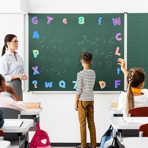 Miniatura 7 de Lincia Juego de 72 letras iridiscentes para tablón de anuncios que incluyen 26 letras mayúsculas, 26 minúsculas, 10 números y 10 letras puntuales,