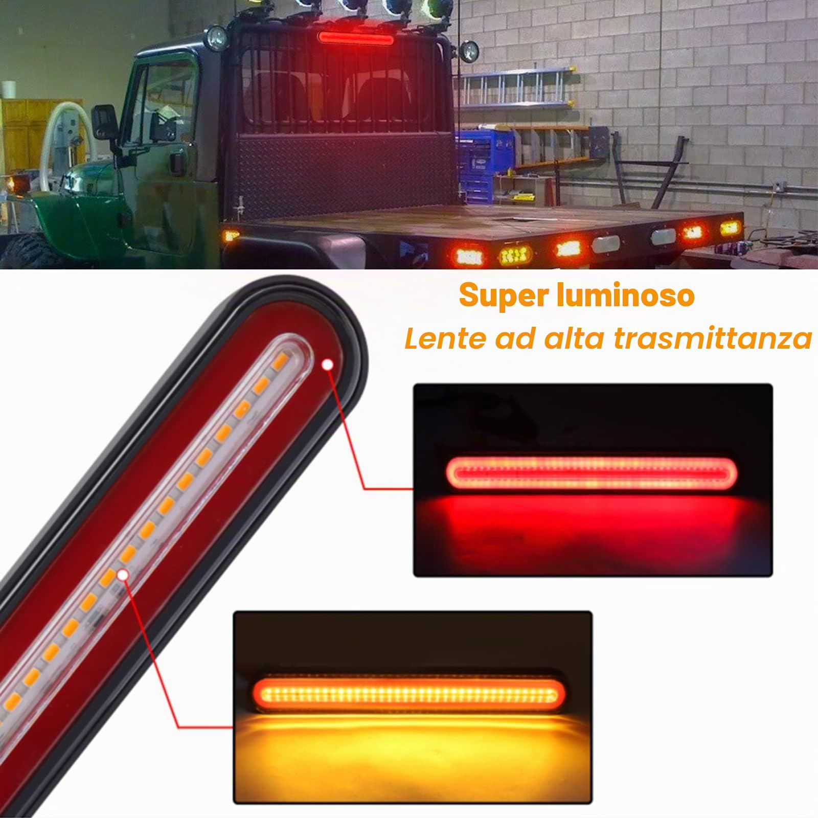 Luci Posteriori a LED per Rimorchio,Universali Fanali Posteriori LED 12V 126LED Indicatore di Direzione Dinamico Lampada per Rimorchio Caravan Camion Pickup SUV