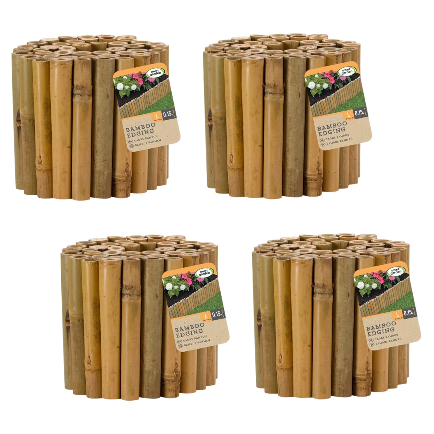 Garden MileSet Of 4 Lawn Edging Border Rolls 15cm X 100cm Heavy Duty Wooden Garden Edging Border Ideal For Lawn Grass Pathways Flowerbed Garden Edge Versatile Border Fencing