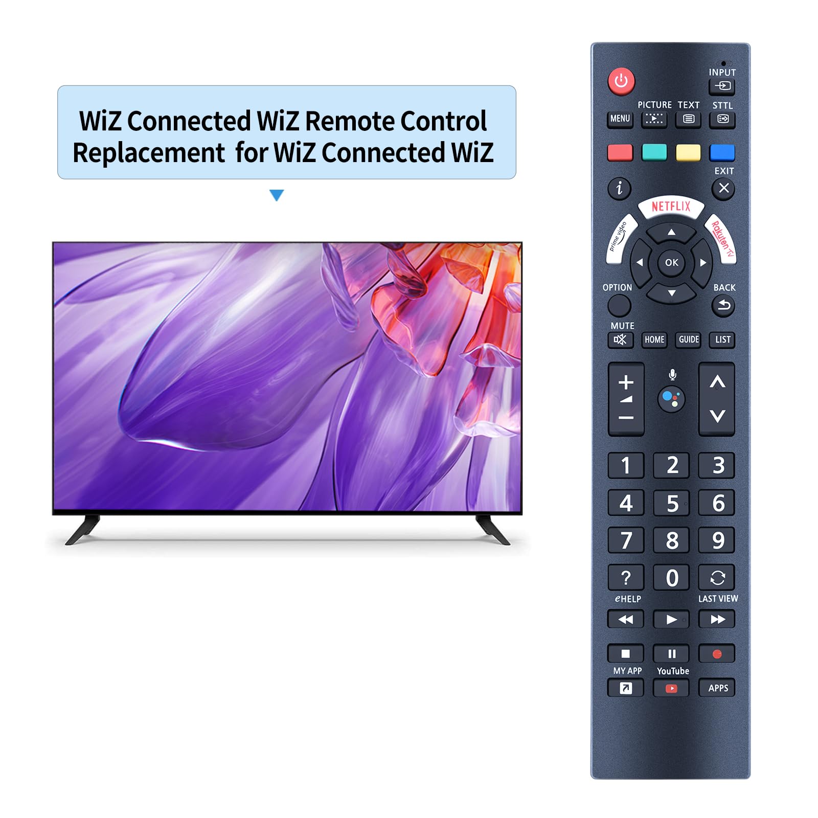 N2QBYA000037 R3PA23 Remote Control For Panasonic TV TX-40JX800EZ No Voice, black - Image 2