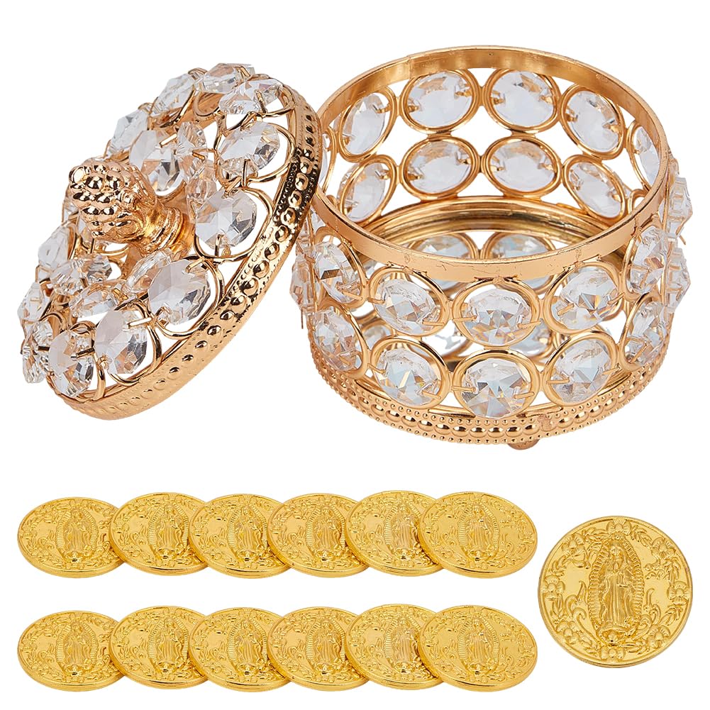 Arras de mariage para boda catolica avec boîte strass ronde