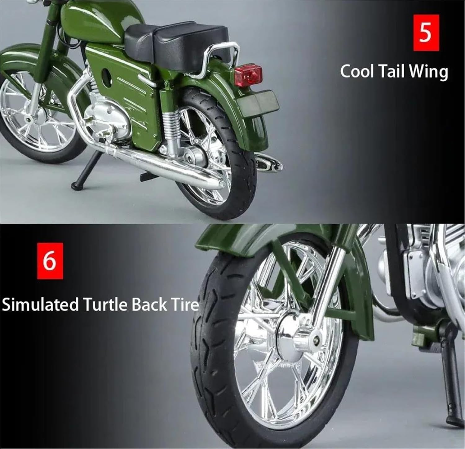 Collection 1/10 for H-ONDA XF250 Motorcycle Model Diecast Alloy Motorbike Toy Collection Home Decor(Green)