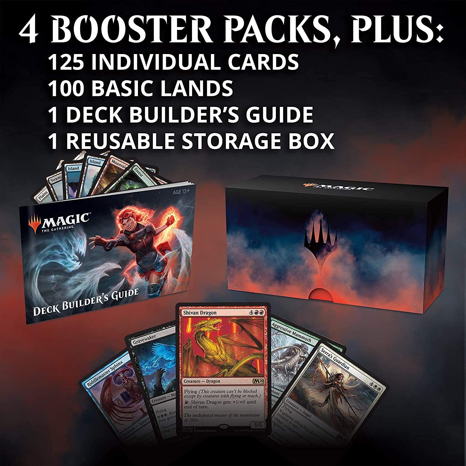 Kit De Construction Magic The Gathering Édition De Base 2020 - 125 Cartes, 100 Terrains, 4 Boosters, Français