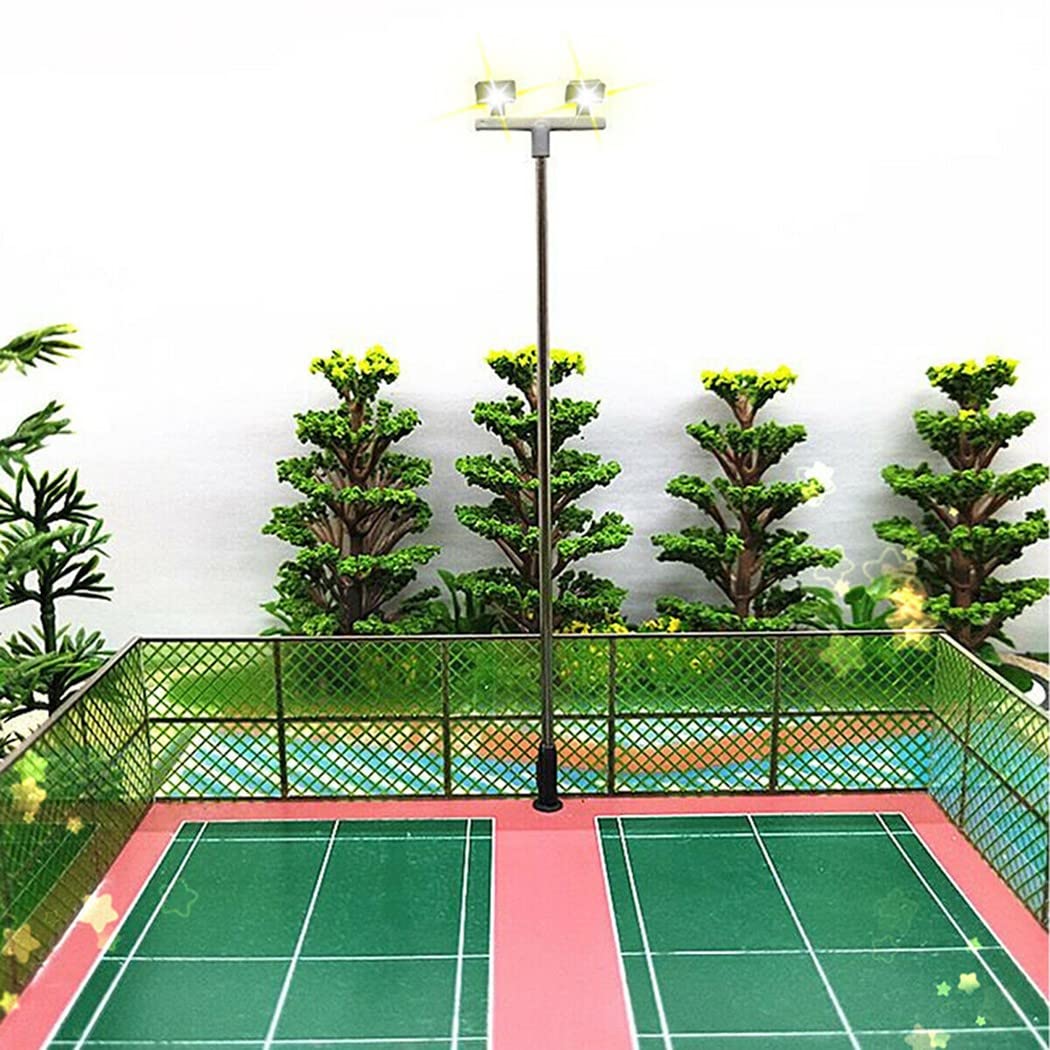 5 Pack Twin LED yard lights, Model Railway Yard Lights Twin LED Lights OO 00 Guage Flood Light 1:76, White, 12Cm - Image 3