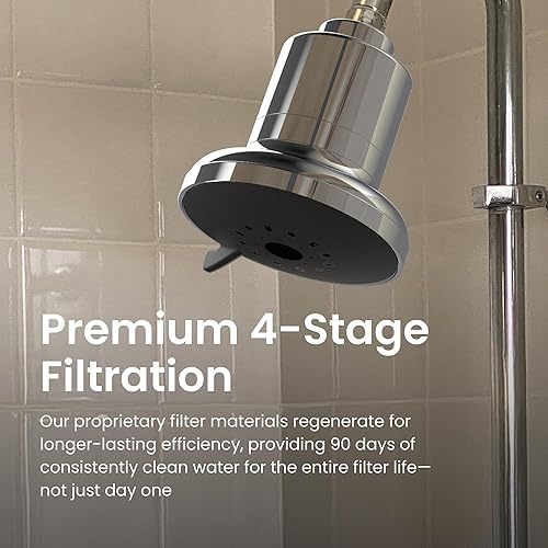 Miniatura 2 de AquaTru Shower - Filtro de ducha de alta presión que elimina las impurezas del agua dura para apoyar la piel saludable, cuero cabelludo, cabello,