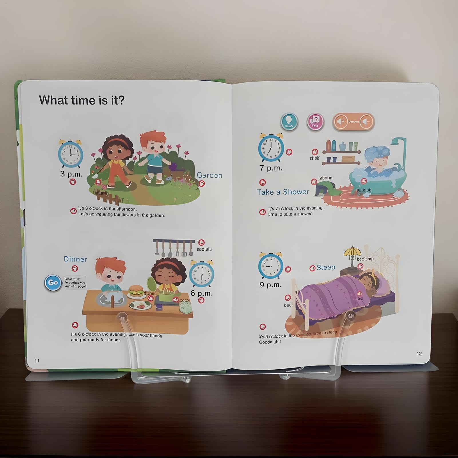 Talking Word Book , Educational Interactive Books, English Words Learning Tool, Fun Sound Learning Toy, Language Development Aid for Children, Preschoolers, 7.8x10.55 inches