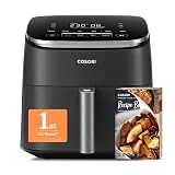 Cosori Air Fryer TurboBlaze 6L, Serves 3–6, 9-in-1 Fast & Energy-Saving, 5 Fan Speeds, 30–230°C, Quiet,Non-stick, Dishwasher-Safe, Recipe Book Included Black