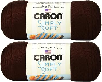 Bulk Buy Caron Simply Soft Yarn Solids 2-Pack Chocolate