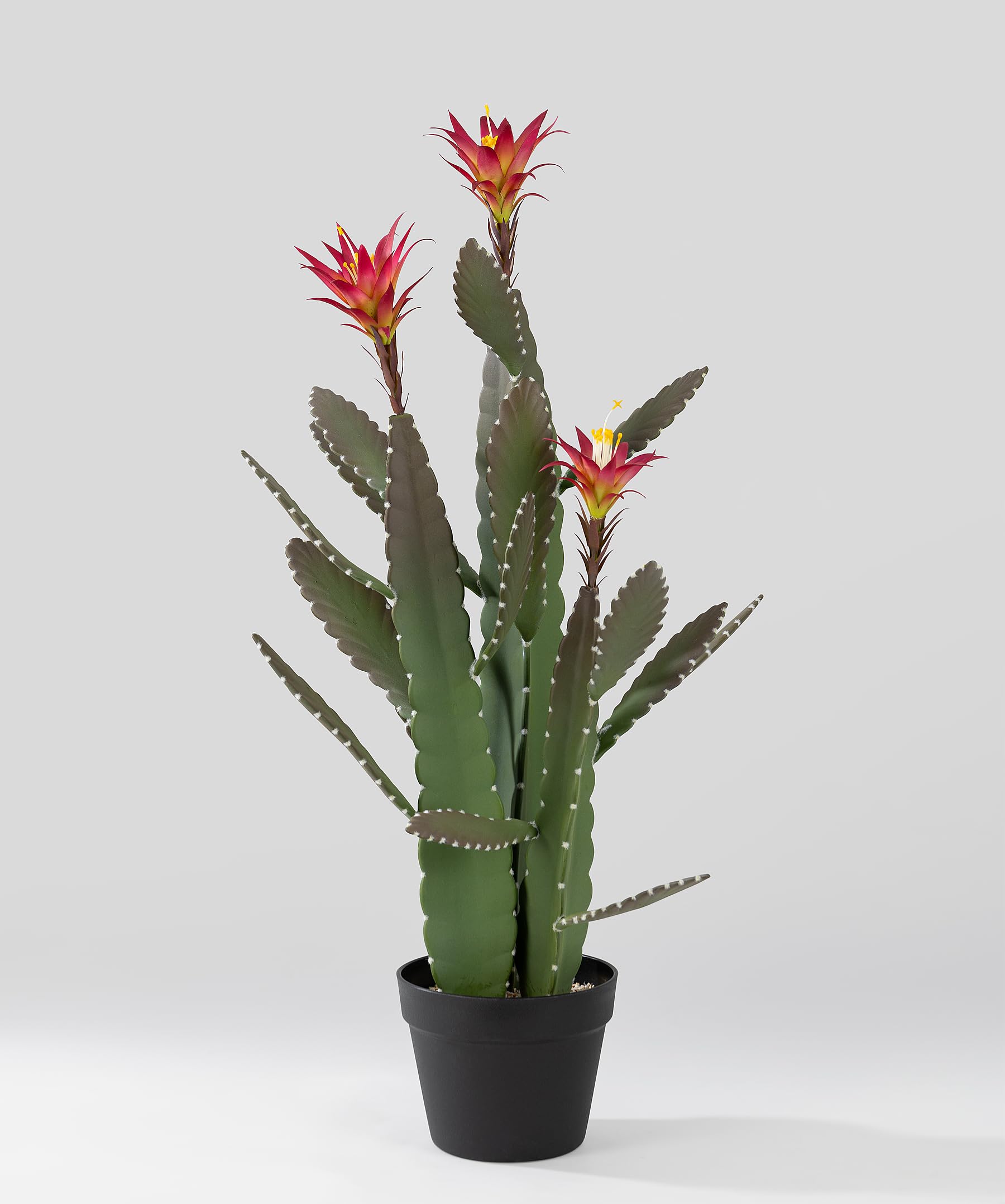 SUNPRAIRIE large artificial cactus with magenta flowers
