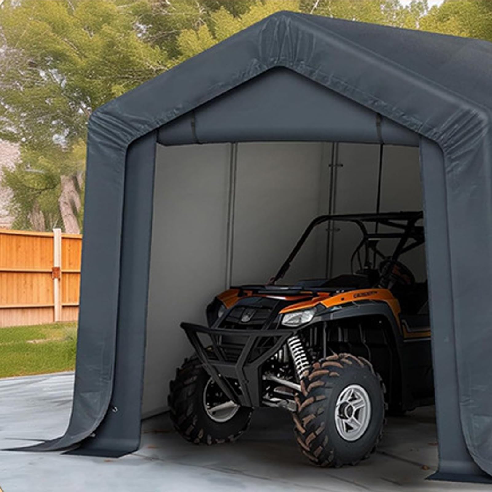 Garage Moto Per Esterno Capanno Da Giardino Stabile e resistente al vento Protezione per tutte le stagioni per moto, attrezzi da giardino, giocattoli, tosaerba(1.8x3x2 m)