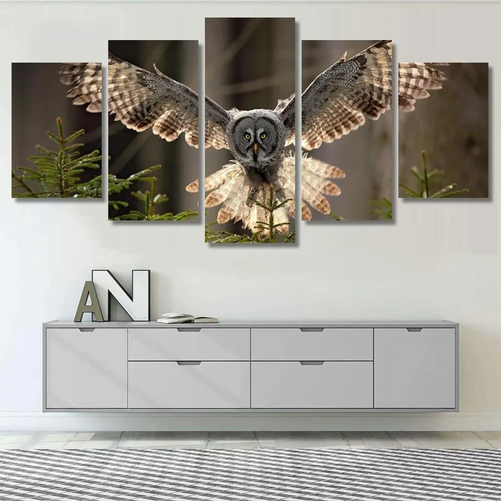 Tableau decoration murale impression sur toile 5 parties faune - 7