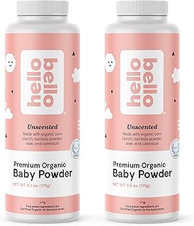 Hello Bello Organic Baby Powder I Talc Free Dusting Powder for Babies and Kids I Hypoallergenic, Nourishing, Vegan & Cruel...