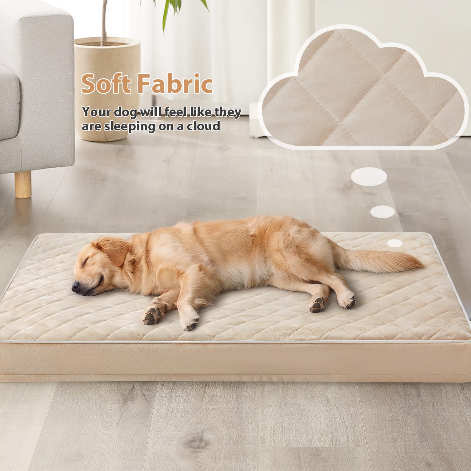 WNPETHOME Orthopedic Waterproof Extra Large Senior Dogs Bed for Comfy Sleep view 2