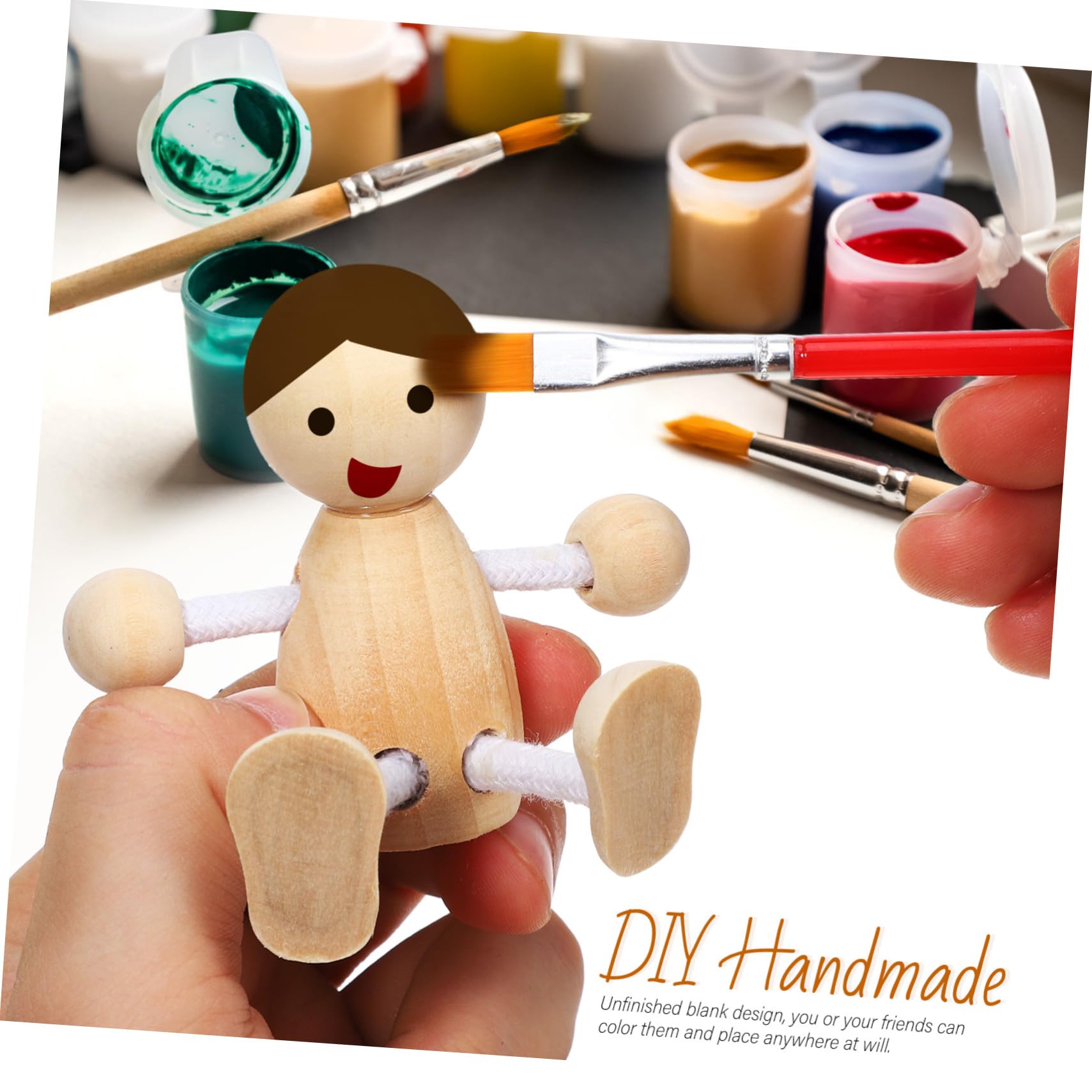 16 Piezas Muñecas de Madera Pequeñas para Pintar de DIY Figuras de Clavijas para Manualidades Juguete Educativo para Adolescentes Arte Artesanal Seguro y Duradero