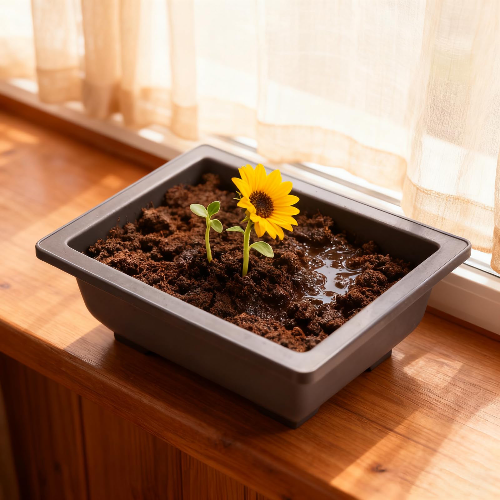Lot de 15 pots rectangulaires en plastique pour bonsaï - 16,5 cm