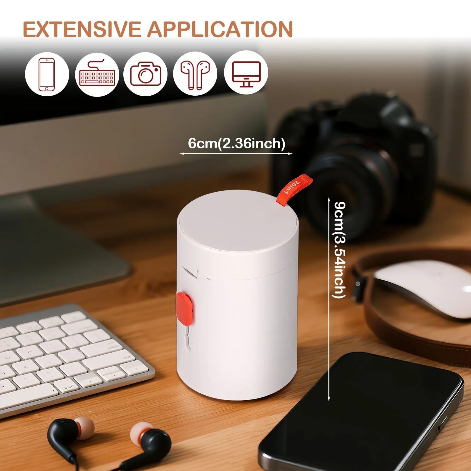 Kit de limpieza electrónica 20 en 1, kit de limpieza profesional de teclado con cepillo retráctil, bolígrafo de limpieza de auriculares y limpiador de pantalla para AirPod, MacBook, iPhone