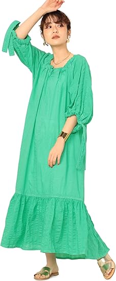 Amazon Co Jp ノーリーズ ソフィー Nolley S Sophi Near Nippon ニアーニッポン ボリュームワンピース 1 0215 1 07 001 F グリーン 服 ファッション小物