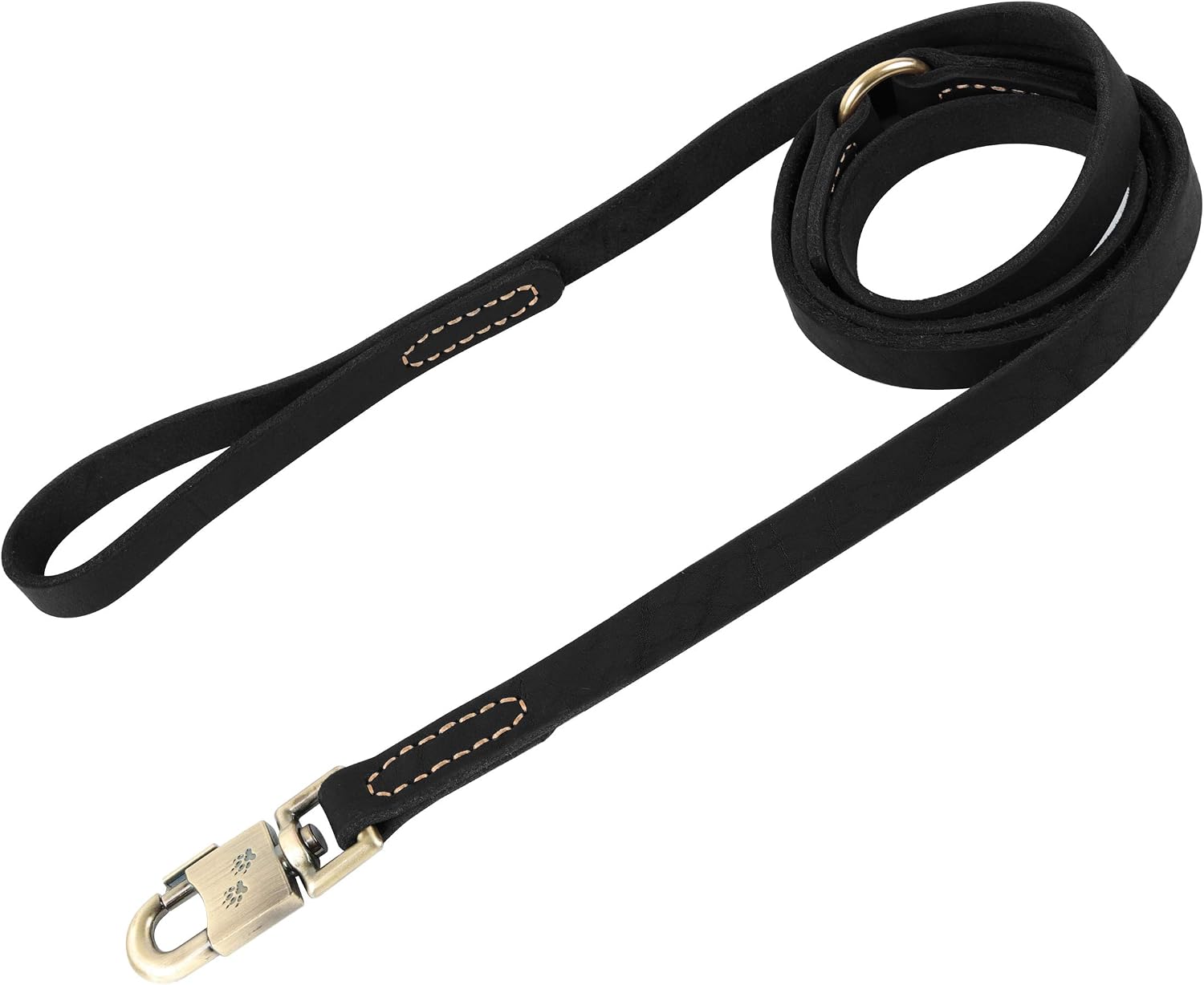 L1KL Short Leather Dog Leash 12/16/20/24 Inch Soft Handle Leather Dog Short Leash for Extra Large Large Dogs Walking and Training (L6…