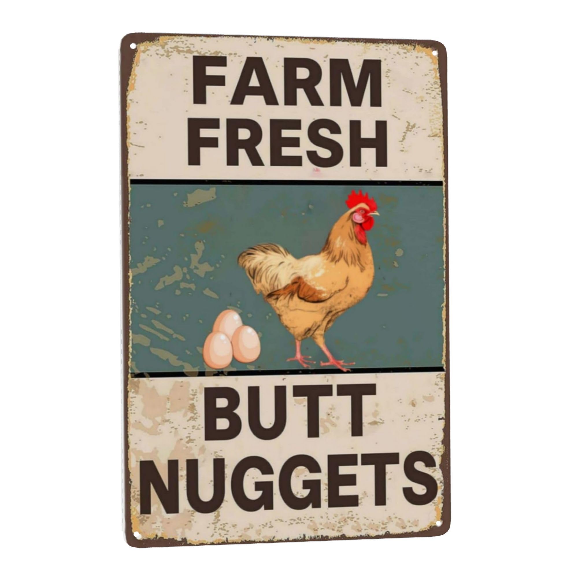 Lifewheel Funny Chicken Coop Sign Chicken Signs Farm Fresh Butt Nuggets Chicken Coop Accessories Gifts For Chicken Lovers Metal Tin Signs For Home Farm Chicken Yard Decorations 8X12 Inch