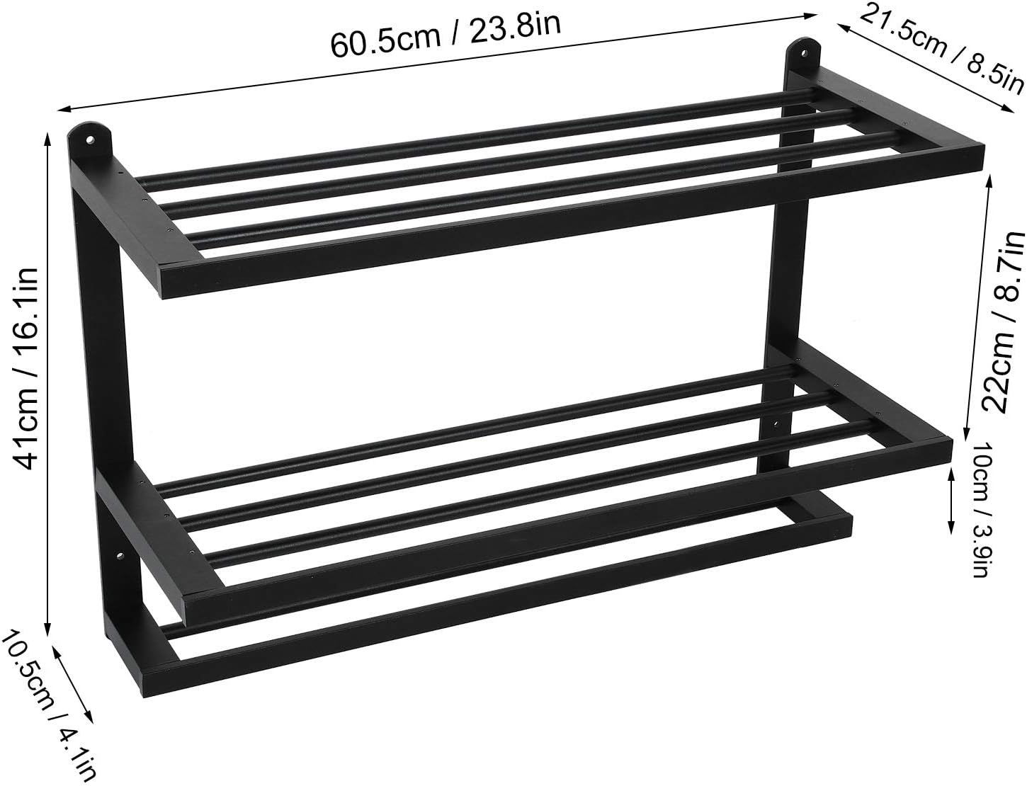 Acouto 3 Tier Space Aluminum WallMounted Towel Holder Rack Bathroom with Easy Installation