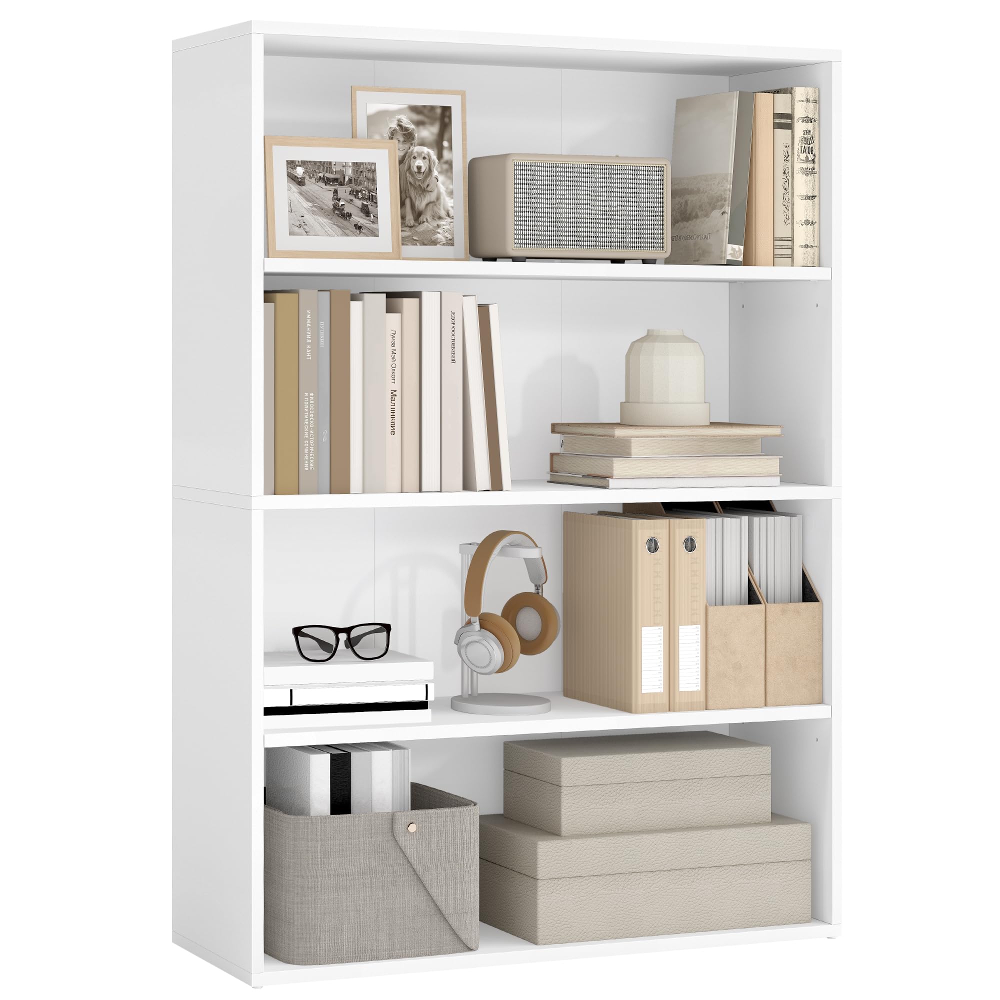VASAGLE 4-Tier Bookshelf, Storage Organizer, 31.5 x 9.4 x 42.5 Inches