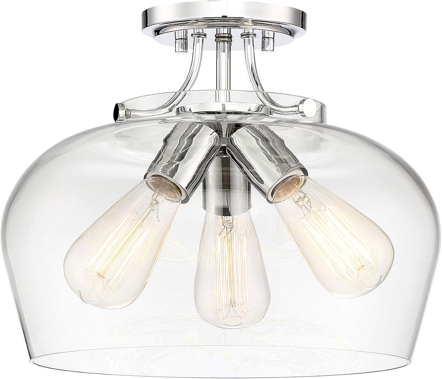 ❤ Crazy Deals Savoy House 6-4035-3-11 Octave 3-Light Semi-Flush in a Polished Nickel Finish (13 W x 11 H)