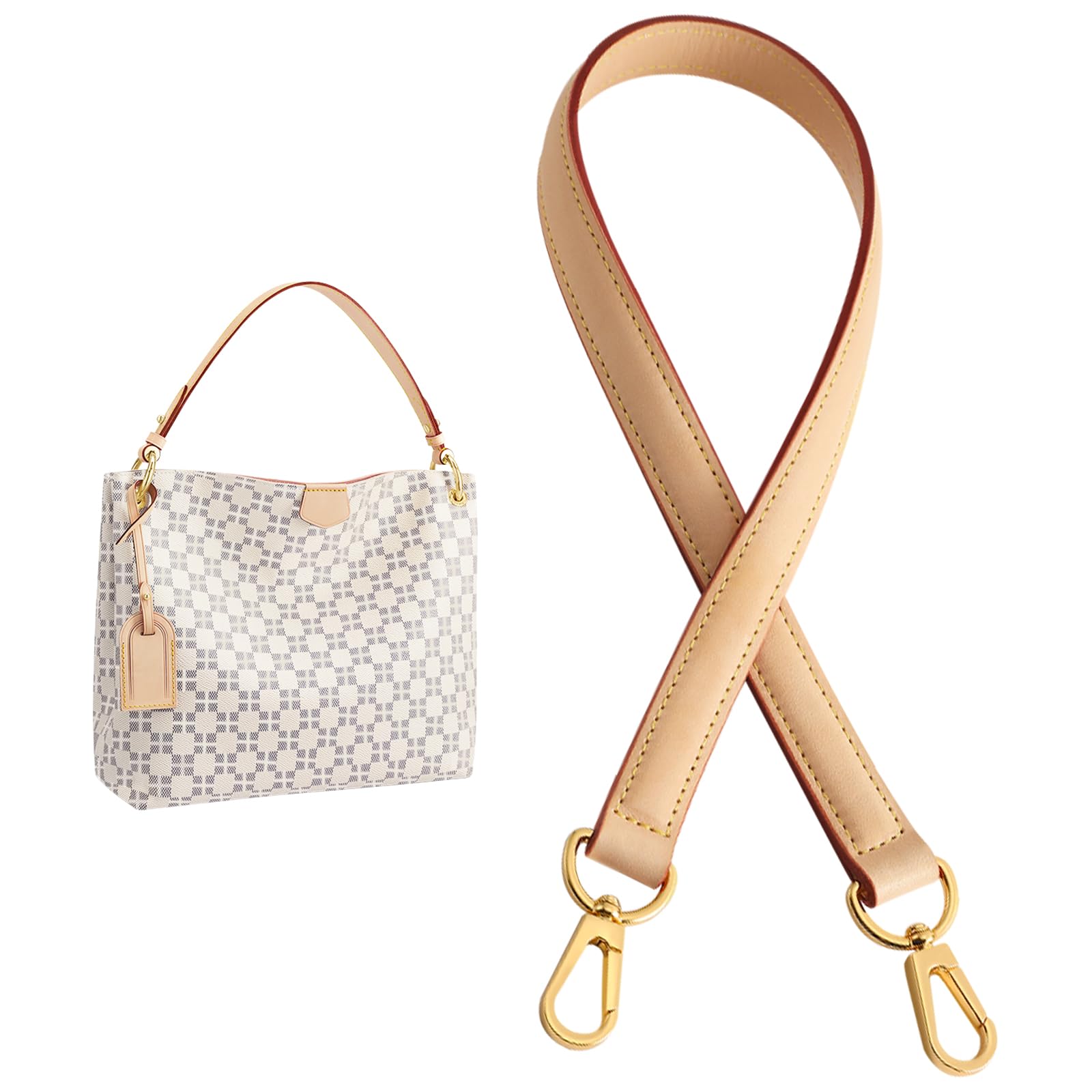 jiesinlov Vachetta Leather Replacement Straps Purse Shoulder Strap Accessories for Graceful Tote Hobo Speedy25 30 Alma And Dauphine pochette neno Bags