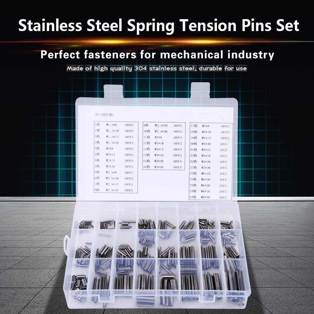 280 Piezas Conjunto de de Pasadores Reloj,Caja de Pasadores Acero Inoxidable Rolson Tools M1.5 M2 M2.5 M3 M4 M5 M6 M8 para la Industria Mecánica con Caja de Plástico