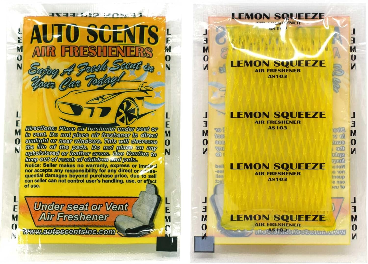 Individually Wrapped - Professional Car Air Freshener Pads - Remove Smells & Add Ambience (15 Per Pack) (New Leather)