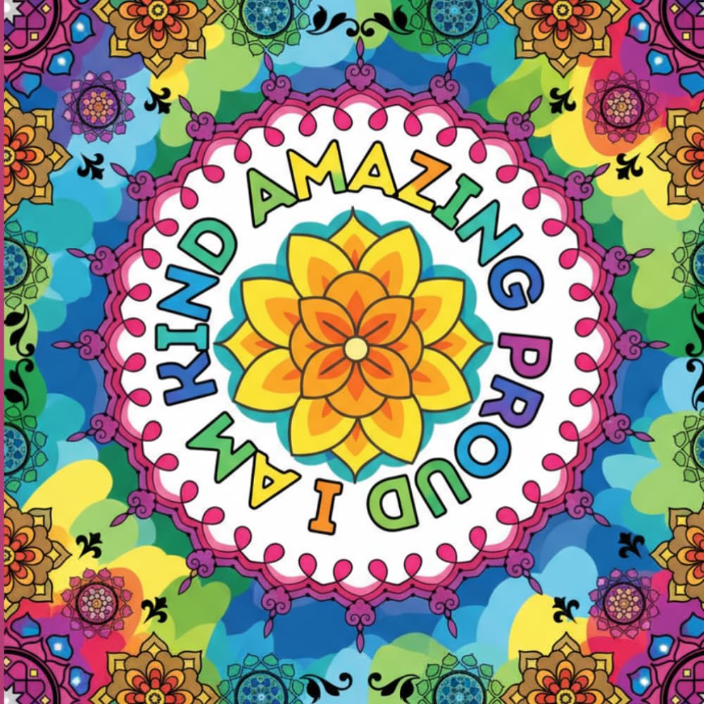 I AM KIND AMAZING PROUD: Inspirational Positive Affirmations Coloring Book for Girls, Teens and Adults | Empowering & Unique Designs
