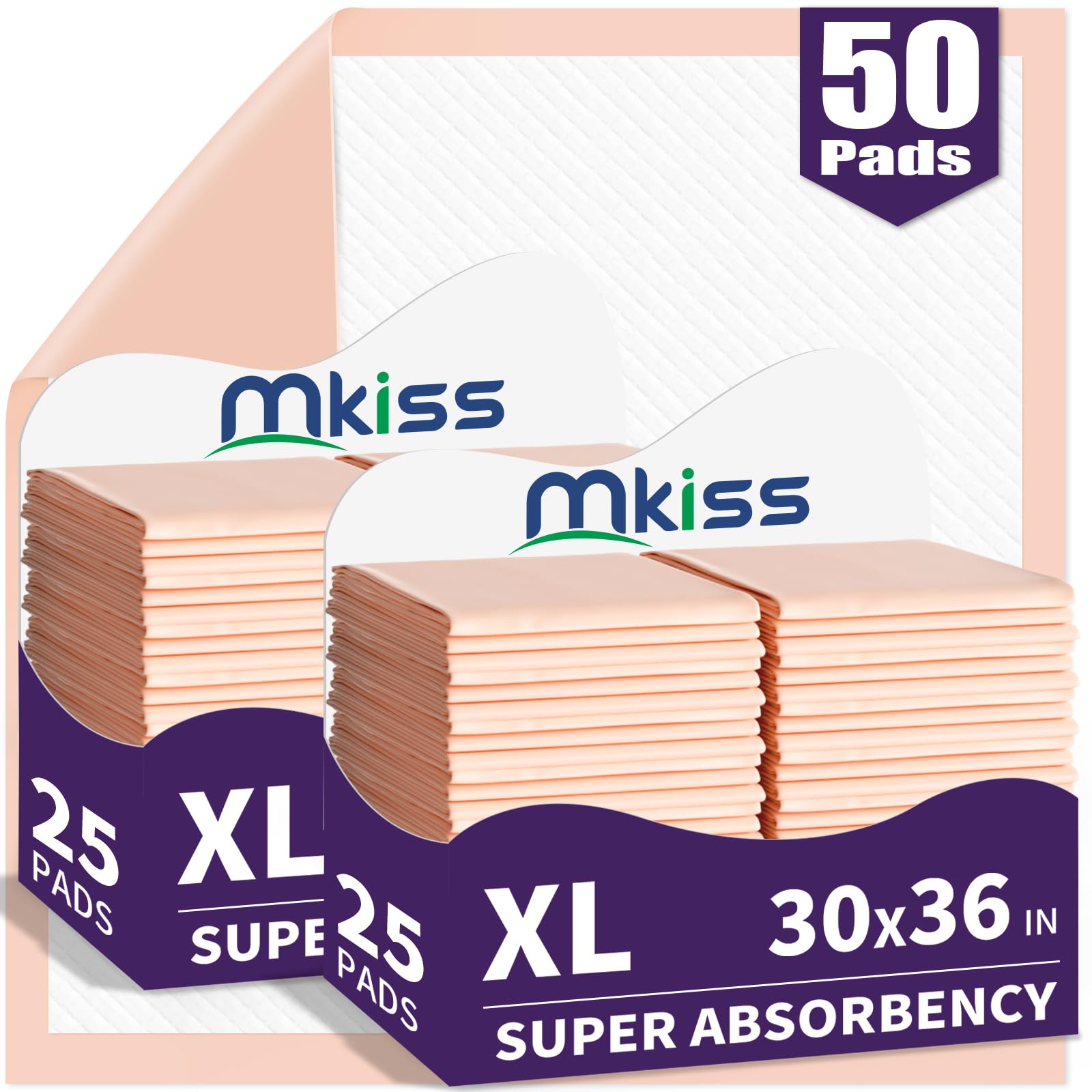 MKISS Bed Pads Disposable [50 Count] Adult Incontinence Underpads 30