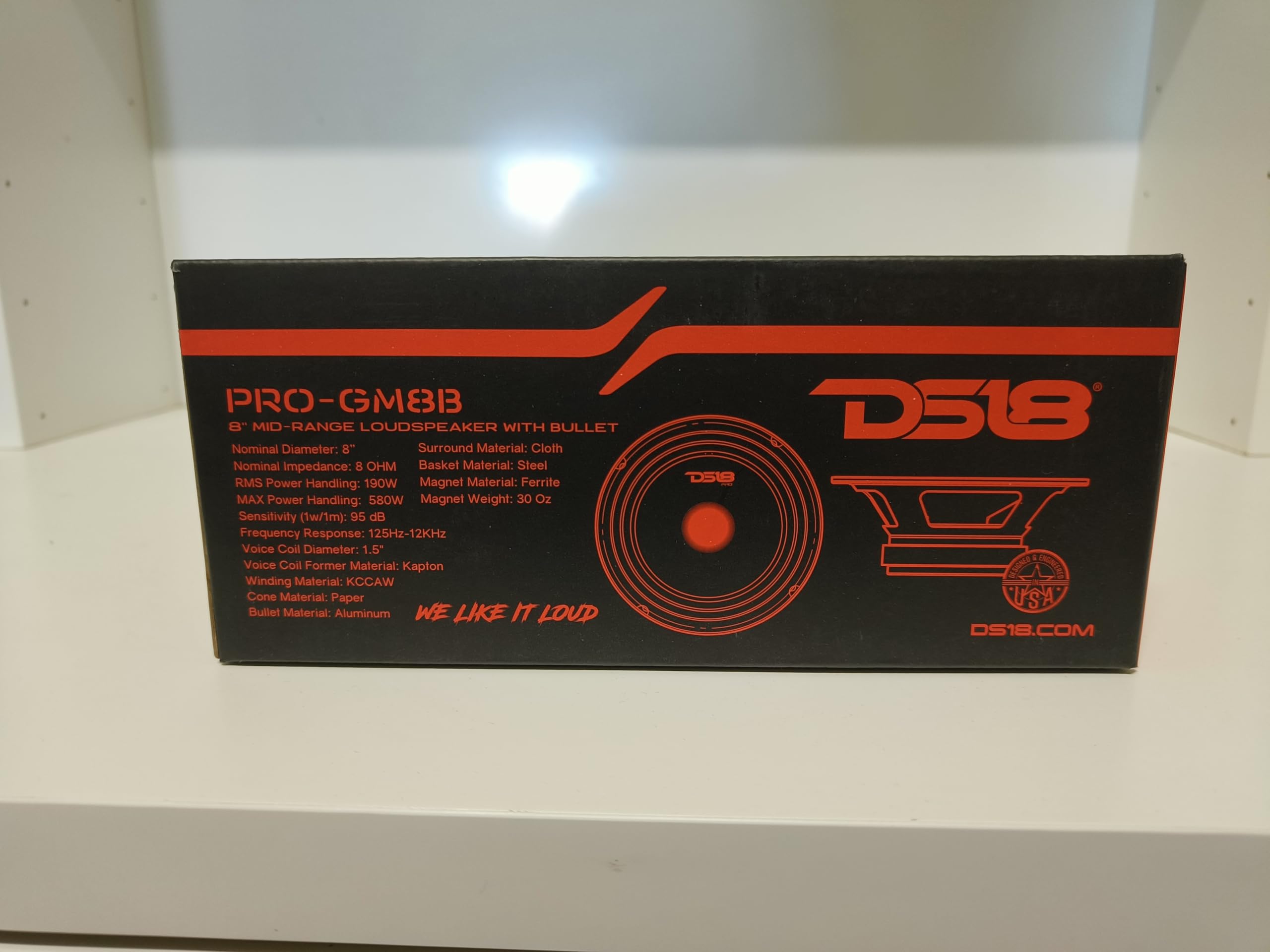 DS 18 1 MIDRANGE PRO-GM8B Altavoz 20 cm 200 mm 8" de diámetro 190 vatios rms y 580 vatios máx 8 ohmios sensibilidad de 95 db hogar, 1 Pieza